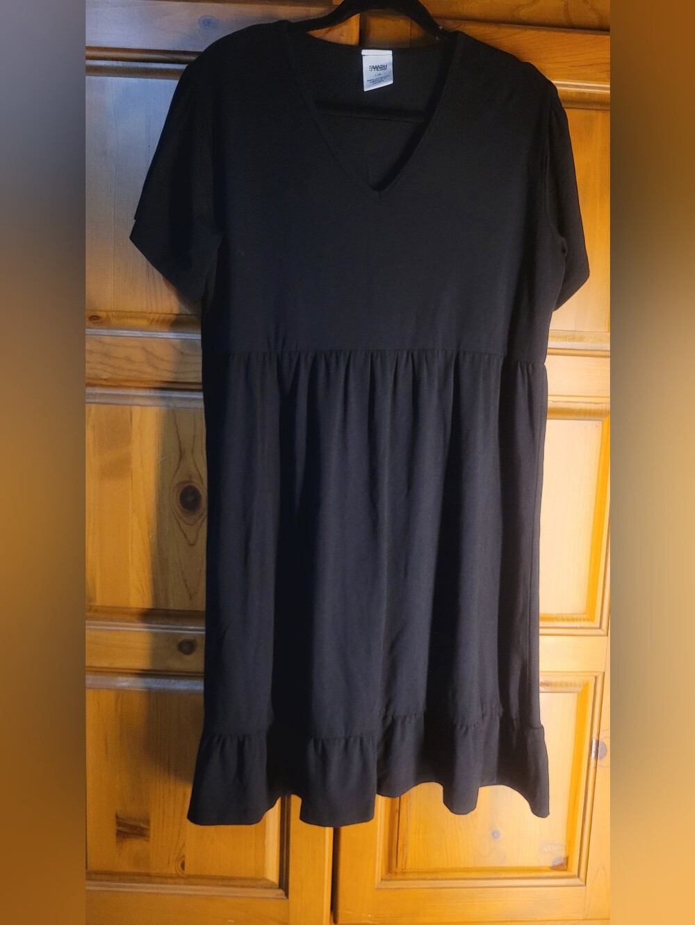 Smash+Tess V-Neck Short Sleeve Babydoll Top Size L